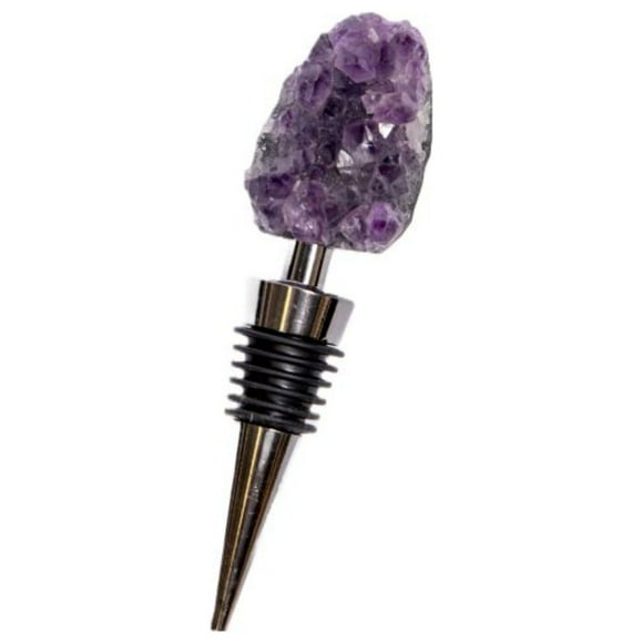 Chantal Lacroix - Amethyst “Energy” Wine Stopper in Stainless Steel