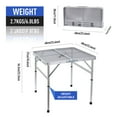 thumbnail image 2 of Adjustable Height Folding Table - 23.6" Square Lightweight Aluminum Outdoor Table with Carry Handle & Mesh Bag, for Camping, Grill, Picnic, Card Games (White), 2 of 6
