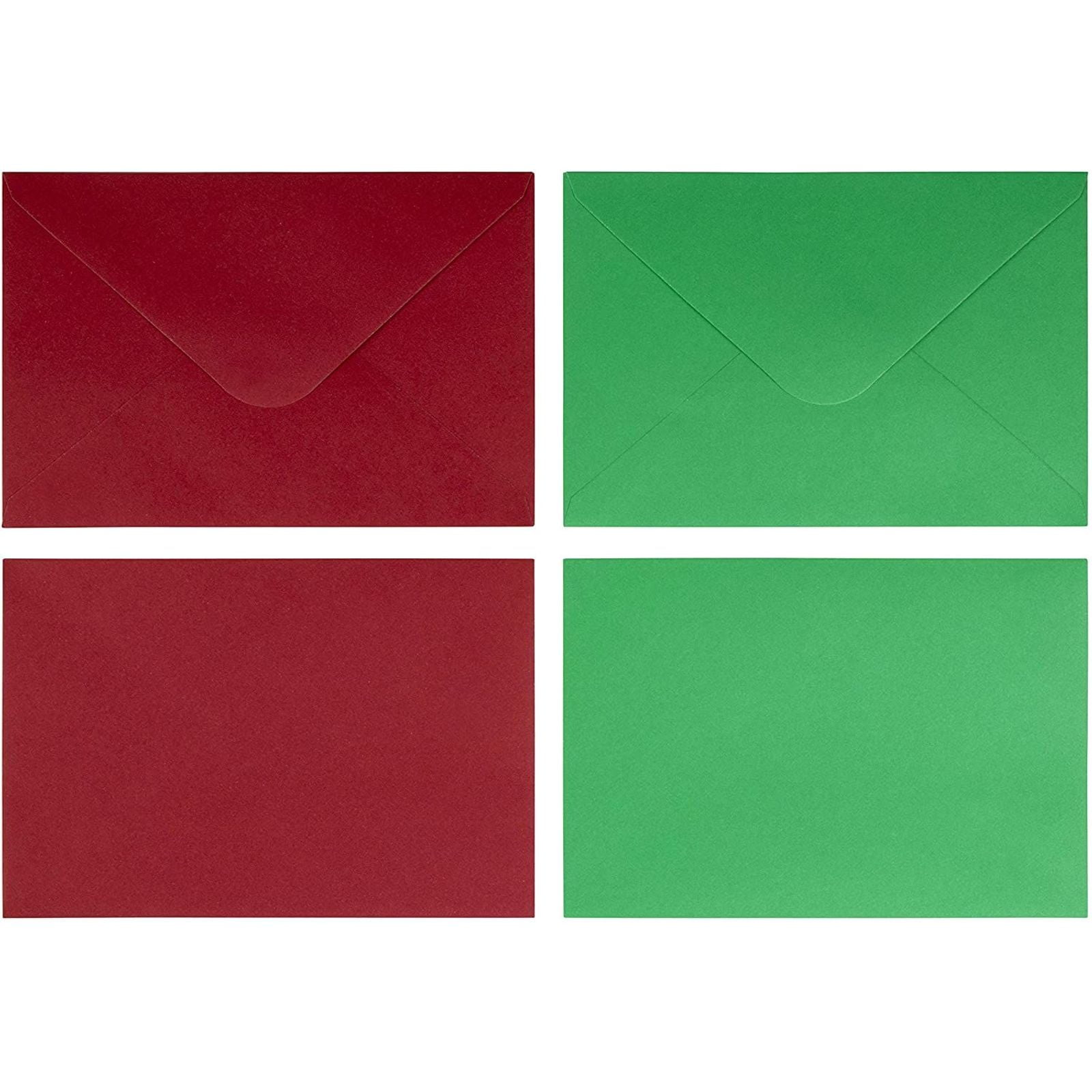 Cards and Envelopes, card size 15x15 cm, envelope size 16x16 cm, green,  red, 50sets - Packlinq