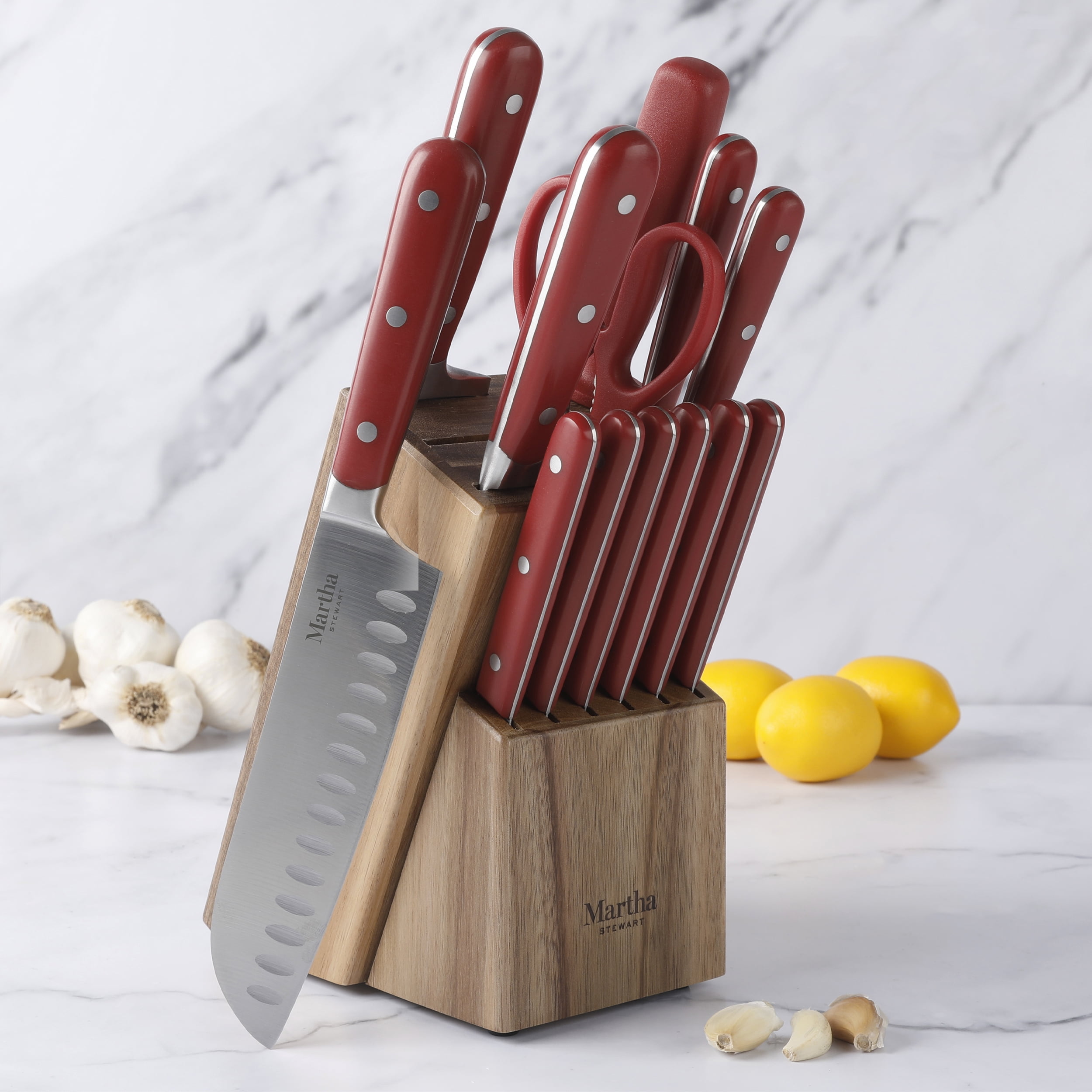 Martha Stewart - This 14-piece Martha Stewart cutlery set provides cutting  edge performance and style. Whether you're chopping tomatoes or slicing  bread, these thoughtfully designed knives will get the job done. You