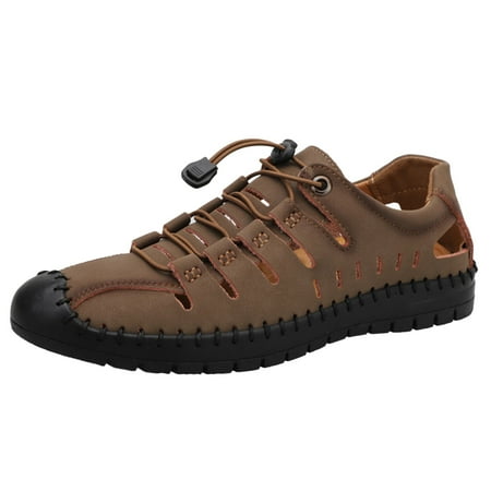 

Xutthjh Gentlemen Shoes Leather Summer Hollow Breathable Cool Casual Shoes