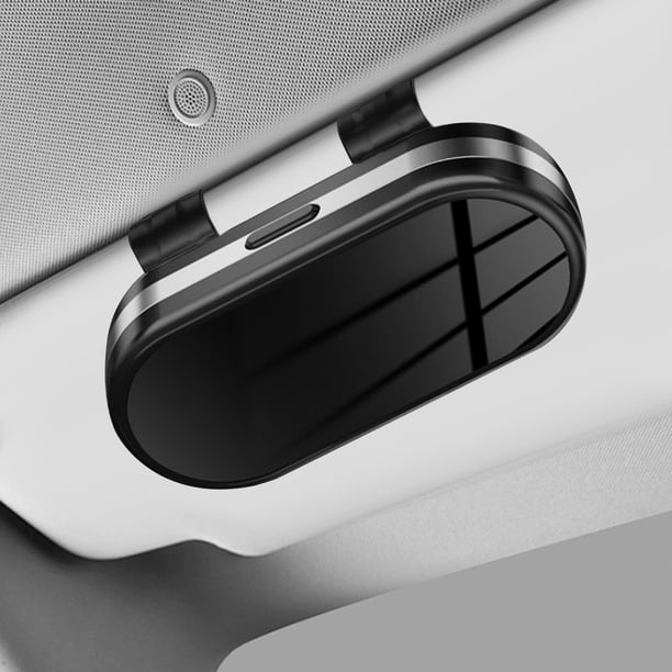 Caja de almacenamiento para gafas de sol, organizador de visera de coche, práctico organizador de visera para hombres y mujeres, caja protectora. Negro Plata