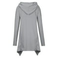 thumbnail image 5 of IROINNID Women's Long Sleeve Hoodie Thigh-Length Print Leisure Plus Size Medium And Long Tops Sweatshirts Pullover, Gray, 5 of 8