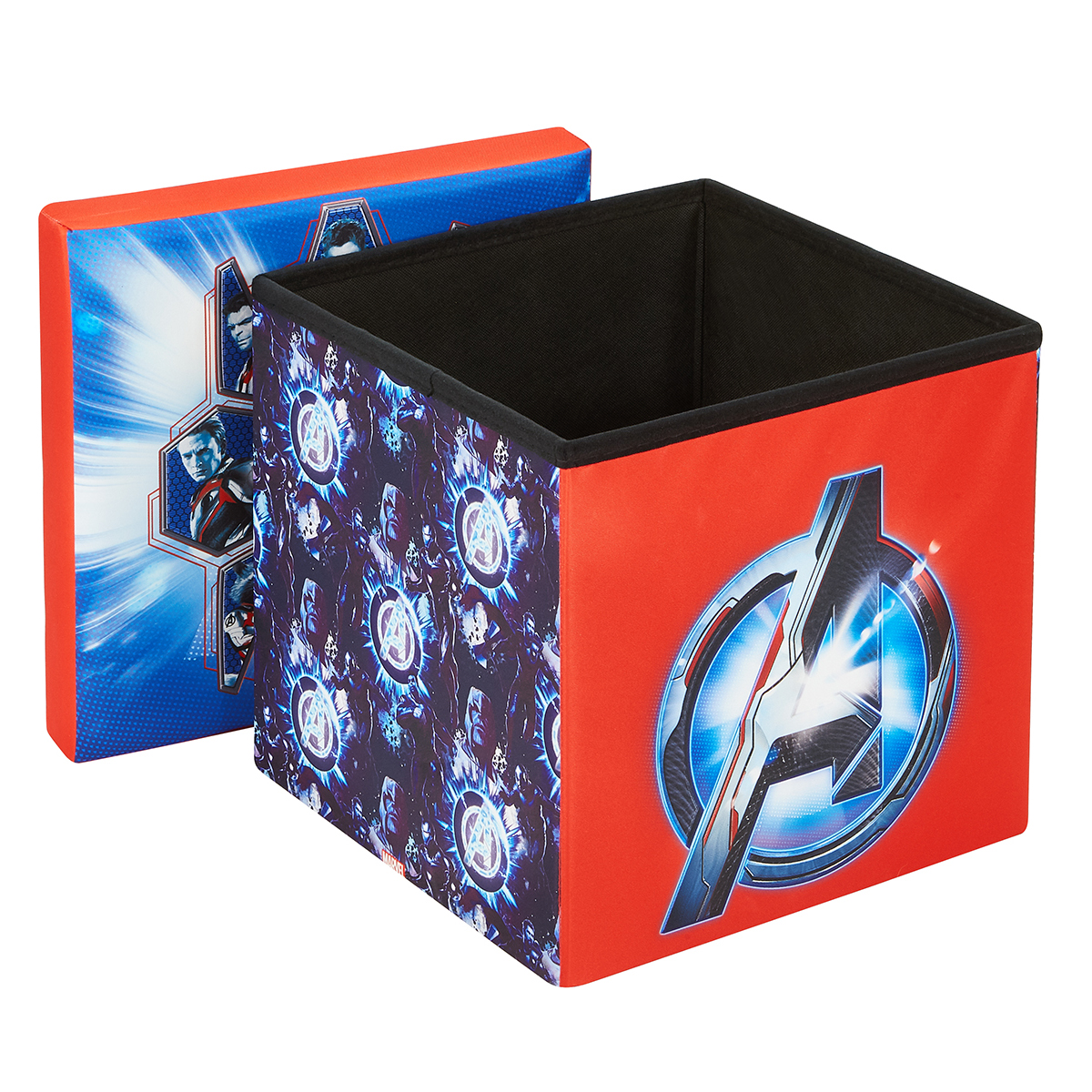 Fresh Home Elements 15Inch Portable Toy Chest & Ottoman Cube, Marvel