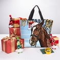 thumbnail image 6 of Pofeuu Christmas Horse Print Tote Bag for Women,Hobo HandBags with Zipper,Large Capacity Casual Shoulder Handbags with Inner Pockets, 6 of 7