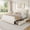 QUEEN, variant on King Size Teddy Fleece Bed Frame, Upholstered Platform Bed with 2 Storage Drawers, Height Adjustable Cloud Headboard, Thick Soft Teddy Fabric Bed, Modern Style, No Box Spring Required, Cream