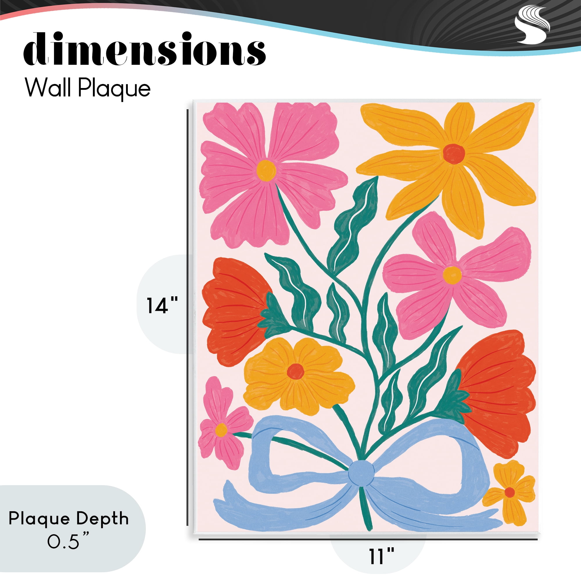 Stupell Industries Mid Century Fresh Florals Wall Plaque Art, design by Lisa Barlow