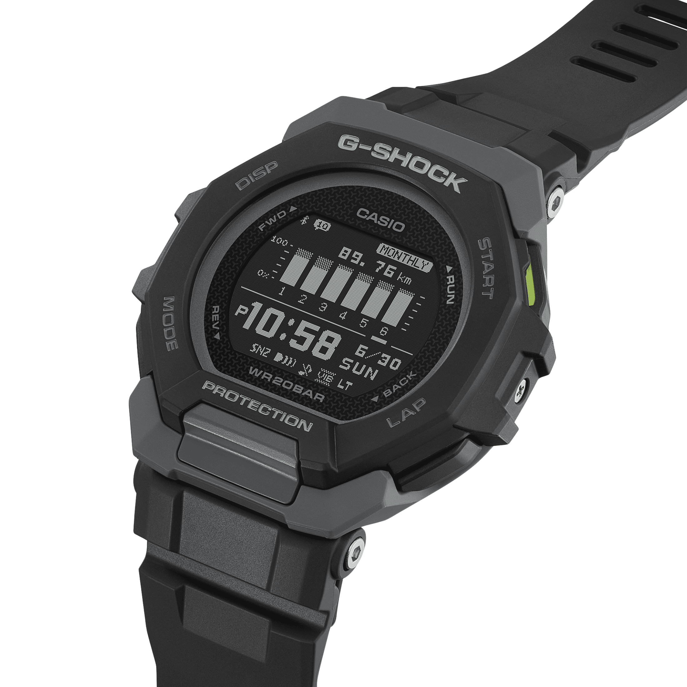 G-Shock Men's Connected Fitness Watch GBD300-1 – Bluetooth, Shock Resistant, 200M Water Resistant, Black Resin