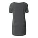 thumbnail image 4 of ICHUANYI ClearanceWomen Fashion Plus Size Print V Neck Short Sleeved Long T-shirt Blouse(Gray, XL) ICHUANYI WER20232080506446, 4 of 6