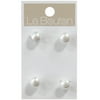 Le Bouton White Pearl 3/8" Shank Buttons, 4 Pieces