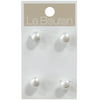 Le Bouton White Pearl 3/8" Shank Buttons, 4 Pieces