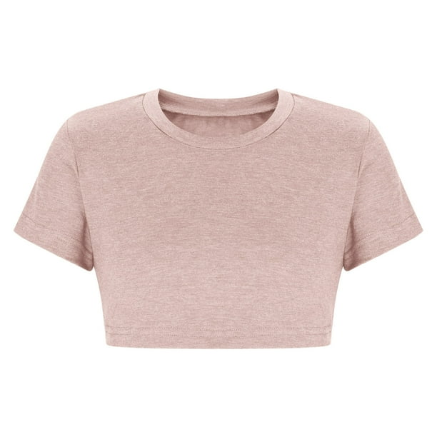TSADFHJI Hauts Mignons Pour Filles 14-16 Mode Décontractée Imprimé Lettre Col Rond Manches Courtes T-Shirt Haut 4 TG Noir