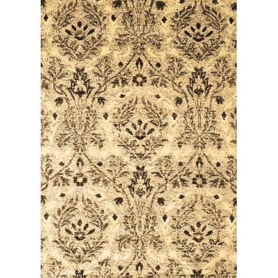 Ahgly Company Indoor Rectangle Abstract Brown Contemporary Area Rugs, 2' x 5'