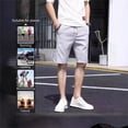 thumbnail image 3 of 2025 Summer Men's Loose Fit Stretch Polyester Beach 5-Inch Shorts, M-5XL Sizes Available, 3 of 8
