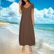thumbnail image 1 of mfyjkho Vestidos para mujer, Vestido largo informal de manga corta con cuello redondo y bolsillos de color liso para mujer, cómodo y para toda ocasión. Vestidos festivos para mujer xxl, 1 of 6