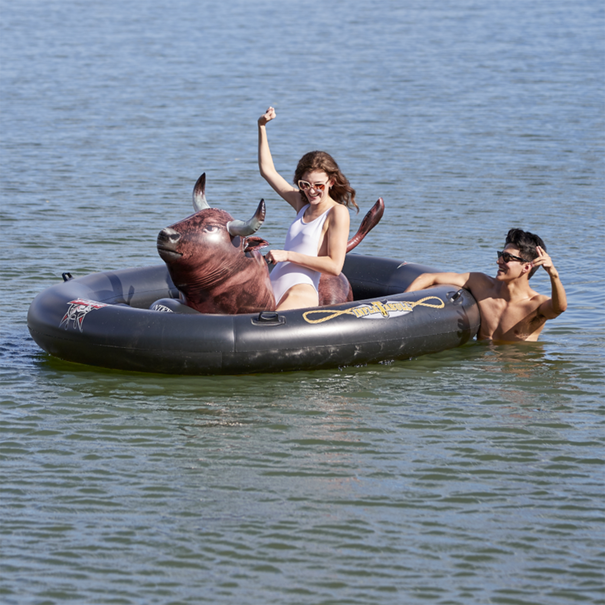 Intex PBR Inflatabull Bull-Riding Giant Inflatable Swimming Pool Lake Fun Float - image 5 of 6