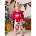 thumbnail image 4 of Cjfdfy Newborn Baby Girl First Christmas Outfit My First Christmas Embroidered Long Sleeve Romper Bow Pants Headband Infant Cute Christmas Tree Bow Fall Winter Holiday Clothes Set, 4 of 9