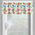 thumbnail image 4 of Ambesonne Cartoon Valance & Curtain, Birds Hearts Butterflies, 55"x36", Multicolor, 4 of 6