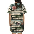 thumbnail image 6 of Daiia Vintage Art Butterfly Flower Pattern Womens Pajama Sets Short Sleeve Pajamas for Women Sets Soft Lounge Sets Casual Round Neck Sleepwear PJS-X-Large, 6 of 7