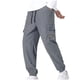 thumbnail image 3 of Pantalones largos para hombre, con cordón, bolsillos grandes, color liso, con movimiento, pantalones casuales altos, pantalones deportivos fáciles de atar en los pies, pantalones de poliéster para hom, 3 of 6