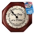 thumbnail image 1 of Reloj de pared DayClocks clásico de madera de caoba para días laborables, 10 pulgadas, 1 of 9