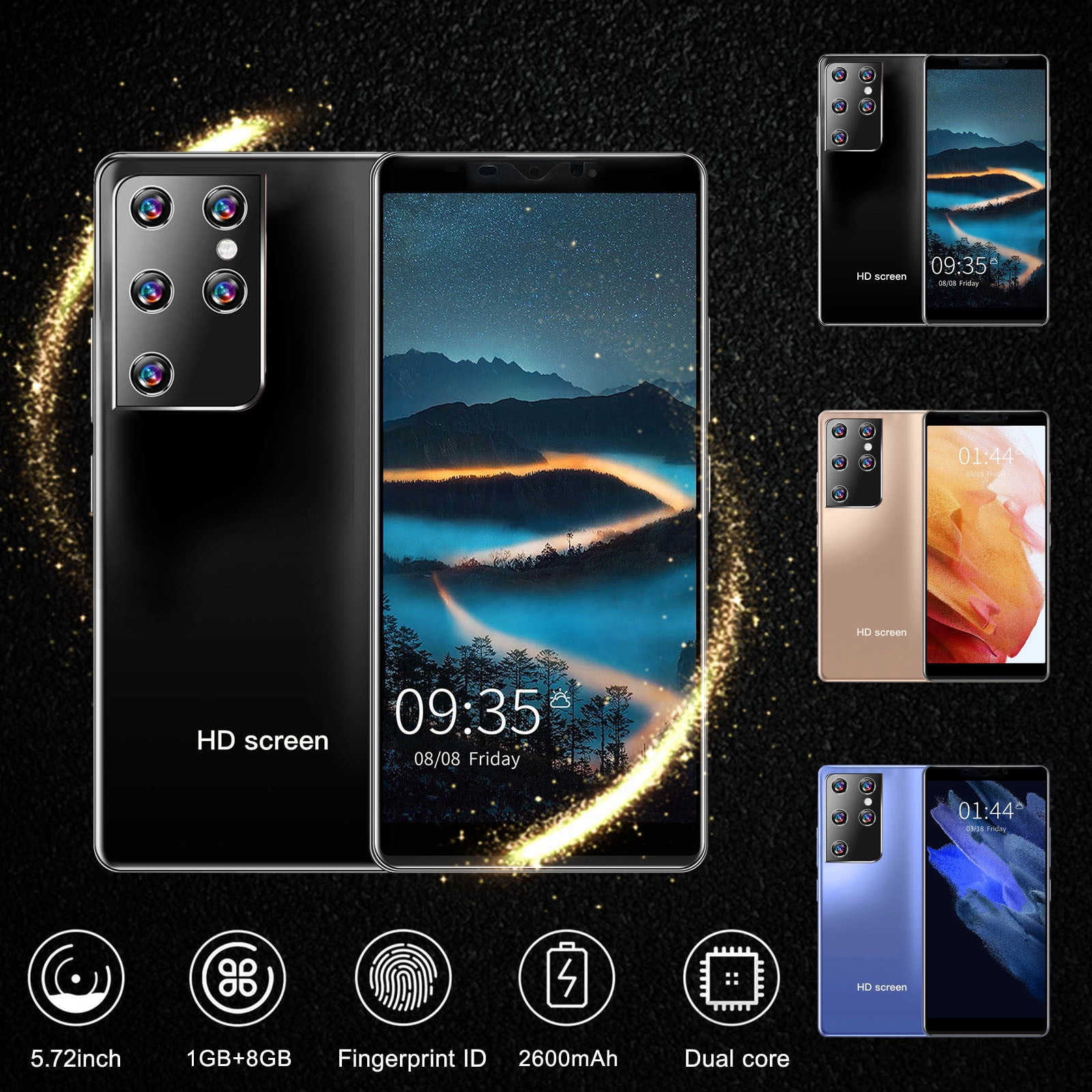 CVLNCYCLING Clearance Cell Phone,Smart Phones Pre Pay,Unlocked Android Smartphone, 8GB ROM+1GB RAM Android Phone 5.72IN HD Cell Phone, 2MP Rear Camera System, 2000mAh Phone Mobile Phone Large Storage