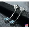 thumbnail image 2 of HOOUN Women 925 Sterling Silver Earrings Colorful Crystal Gem Tassel 3D Bow Style 1391-1, 2 of 9