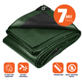 thumbnail image 2 of Tarpco Safety 7 Mil Heavy Duty Tarp Camping Tarpaulin Waterproof Cover, Green and Black 30 x 70Ft, 2 of 6