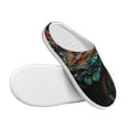 thumbnail image 3 of Daiia Realistic Colorful Chameleon Print Women’s Fuzzy Slippers Memory Foam Lightweight House Shoes Cozy Loafer Flannel House Shoes-42/43, 3 of 7