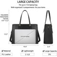 thumbnail image 4 of Laptop Bag for Women 15.6 Inch Laptop Tote Bag Leather Classy Computer Briefcase for Work Waterproof Handbag Professional Shoulder Bag Women Business Office Bag Large Capacity Black, 4 of 6
