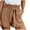 Khaki, variant on IROINNID Women's Solid Drawstring Streetwear Elastic Jogger Shorts