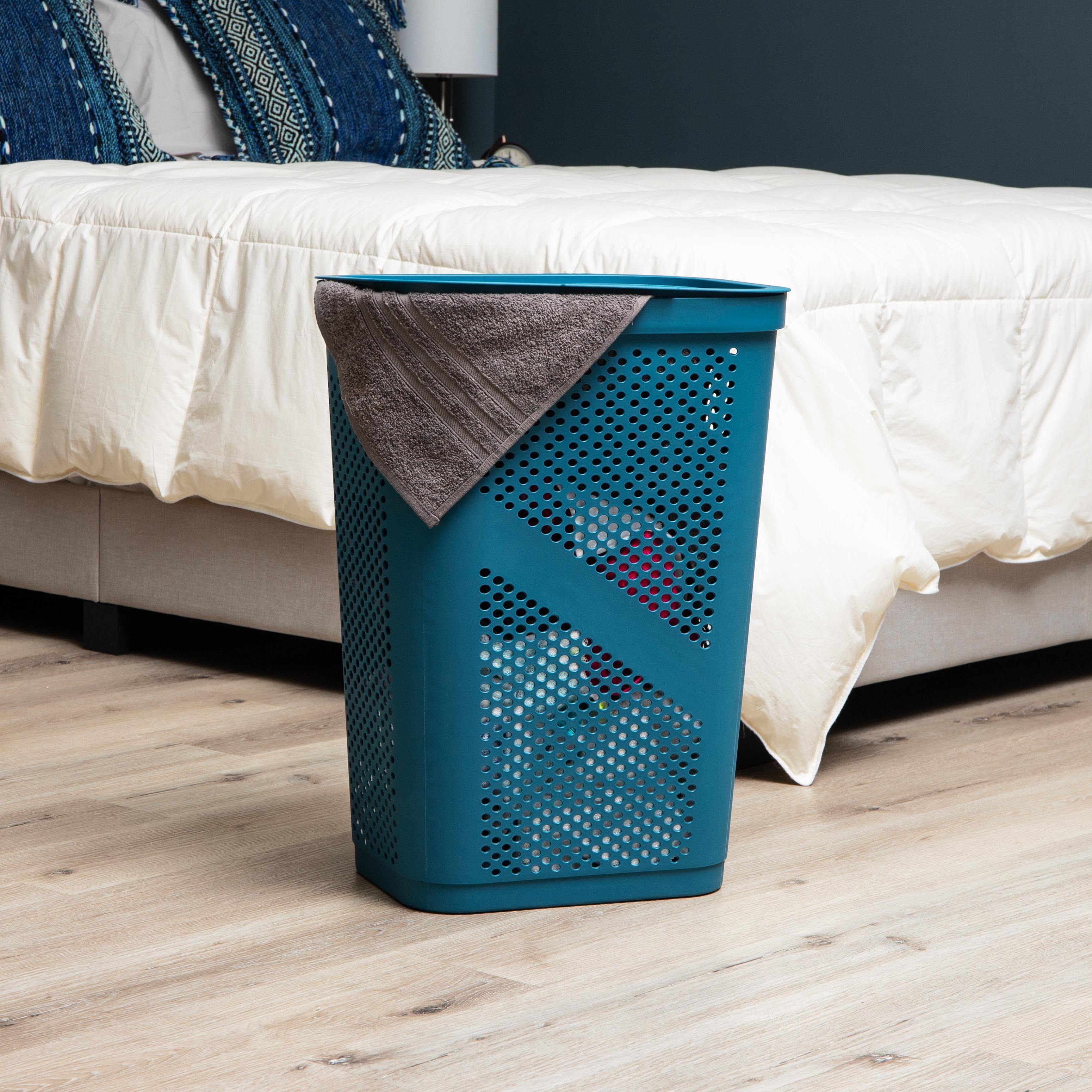 Keeeper Cesto Biancheria 60L Blu Nordic | Con Coperchio E Fessura, Ventilato, Per Casa Ordinata - Foto 5