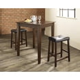 thumbnail image 3 of Crosley Furniture 3-Piece Pub Dining Set with Tapered Leg and Upholstered Saddle Stools, 3 of 4
