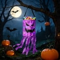 thumbnail image 5 of Lksixu Halloween Candy Bags, Jack-O'-Lantern Windsock Shaped Fabric Candy Bucket with LED Lights, Portable Trick or Treat Bags with Handle, Reusable Large Goodie Basket Spooky Tote Bags for Party, 5 of 8