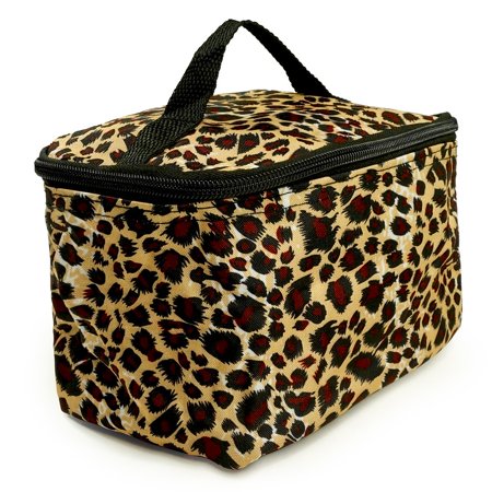 Cute Leopard Patterned Portable Travel Organizing Cosmetic Makeup Bag for Women