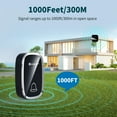 thumbnail image 5 of Wireless Doorbells for Home, Adjustable Volume with 36 Chimes, 1000Ft Range, Easy Installation, Weatherproof Wireless Doorbell w/LED Flash, Black, Kasonic, 5 of 7