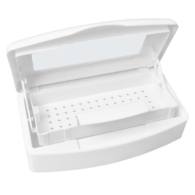 Caja esterilizadora de herramientas para uñas, bandeja de esterilización de plástico para pinzas, extensiones de pestañas, implemento de uñas para esteticista