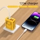 thumbnail image 4 of Cargador GaN 2 en 1, módulo de carga rápida de 120 W con 2 puertos tipo C y 2 puertos USB, adaptador de carga rápida para teléfono, tableta, portátil, enchufe de pared., 4 of 6
