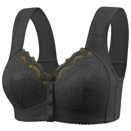 Black of Friday Deals!Clearance Staron Everyday Bras Women Front Closure No Underwire Bras Wireless Stretch Bras Comfortable Soft Smoothing Bra Wirefree Bras
