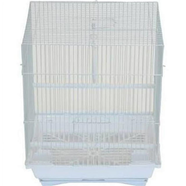 YML Group A1124MWHT 11 x 8.5 x 14 in. Flat Top Small Parakeet Cage, White