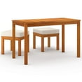 thumbnail image 2 of vidaXL 3 Piece Patio Dining Set with Cushions Solid Wood Acacia, 2 of 16
