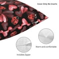 thumbnail image 3 of Wukai Ladybugs and Red Hearts Premium Polyester Fleece Pillow Covers with Hidden Zipper Closure,Luxuriously Soft and Durable-12"x12", 3 of 7
