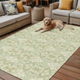 thumbnail image 2 of Fsddascl Retro Floral Outdoor Rug for Patio/Deck/Porch, Non-Slip Large Area Rug 5 x 8 Ft, Vintage Ethnic Tribe Abstract Art Sage Green Indoor Outdoor Rugs Washable Area Rugs, Camping Rug Carpet, 2 of 5