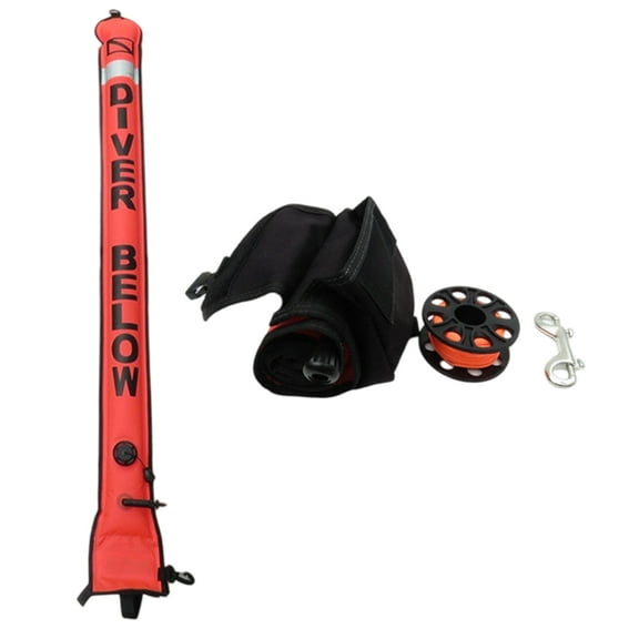 Surfaces Marker Buoys and Dives Reel Set Open Bottom Safety Inflatable Dives Float with Reel Storage Bag Easy to Use