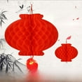 thumbnail image 3 of Lantern Hanging Wedding Celebration Small Lantern Opening Decoration New Year Small Red Lantern Festival Paper Lantern - style：Thickened version 25；, 3 of 4