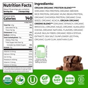 Orgain Organic Vegan 21g Protein & Greens Powder, Plant Based, Non-GMO, Chocolate 1.94lb