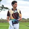 thumbnail image 3 of Balery Cartoon Iceberg Bald Eagle Camisa Polo de Hombre con Estampado, de Manga Corta y Tejido Medio, Camisa Tipo Golf Polo-Medium, 3 of 6