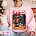 thumbnail image 2 of He Sees You When You're Sleeping Sweatshirt, Merry Upside Down Crewneck, Retro 80s Monster Jumper - Sizes S-5XL ,MinimalTee, 2 of 6