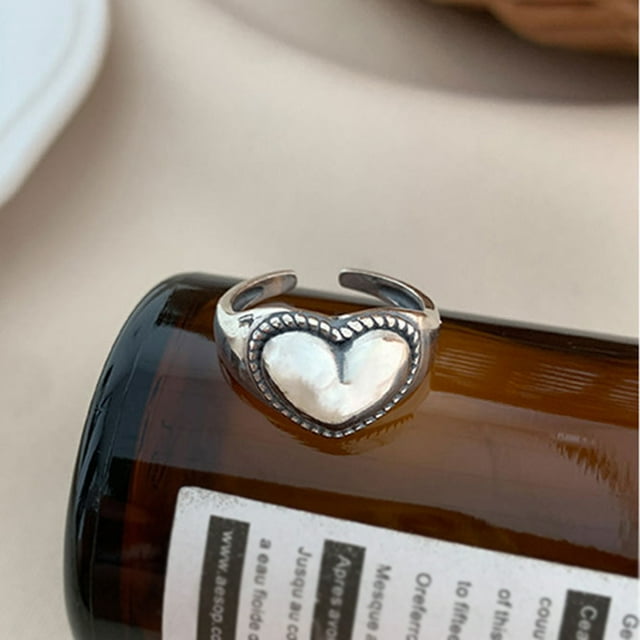 Anillos para mujer, regalos para mujeres, niñas, anillo de corazón vintage, joyería, regalo, anillo para mujer