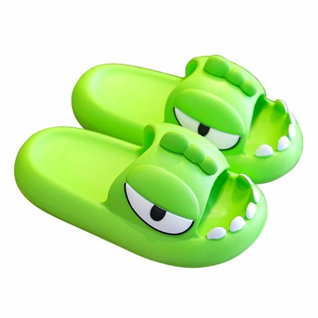 

Kids Slippers For Boys Girls Children s Shoes Three-dimensional Cartoon Dinosaur Non-slip Soft-soled Slippers Green 9 Years